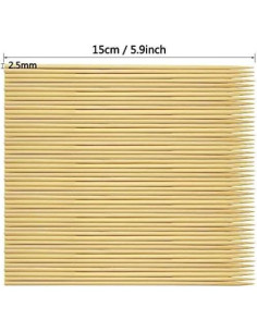 Palitos de Bambú Hysagtek 15 cm 400 Pcs para BBQ y Fondue 2
