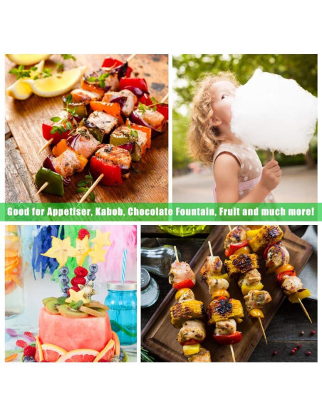 Palitos de Bambú Hysagtek 15 cm 400 Pcs para BBQ y Fondue