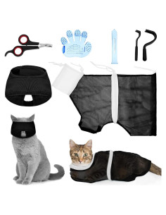 Conjunto de Aseo para Gatos Patelai - Bolsa, Bozal, Cortauñas y Más