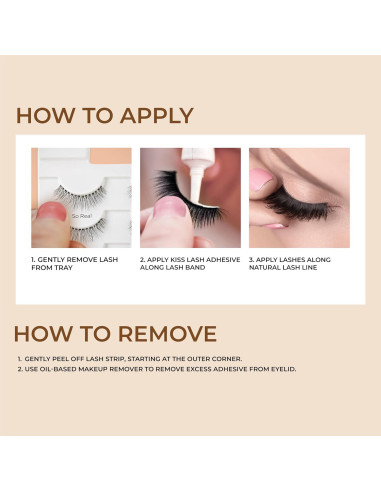 Pestañas Postizas KISS 'Todas Mías' 10 mm Reutilizables