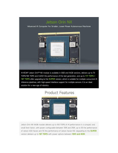 Módulo AI Waveshare Jetson Orin NX 16GB, 100 TOPS, 36.3g 2