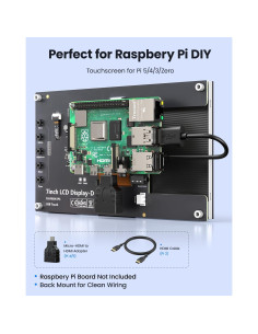Monitor Táctil Eyoyo 7" IPS 1024x600 para Raspberry Pi 2