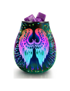 Calentador de Cera Eléctrico Inrorans Alas de Ángel 3D LED 7 Colores