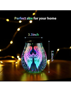 Calentador de Cera Eléctrico Inrorans Alas de Ángel 3D LED 7 Colores 2