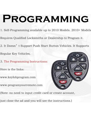 Control Remoto de Entrada Sin Llave SUPALAND para Chevy 2007-2014