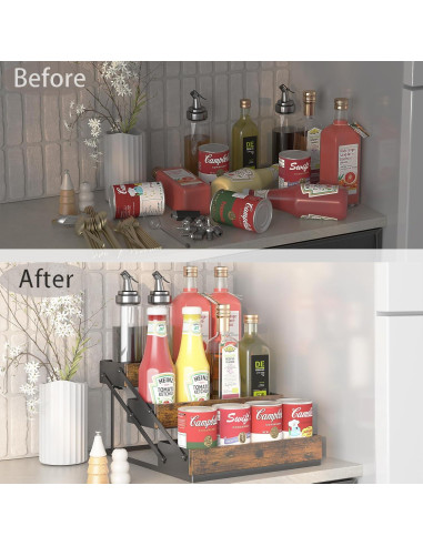 Organizador de Especias 3 Niveles KOKSTOP - Acero y Madera