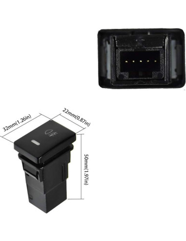 Interruptor de Botón LED 4 Polos 12V YUNPICAR para Toyota