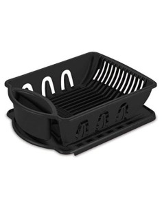 Escurridor de Platos Tribello Negro con Bandeja Drenaje 43.18 cm