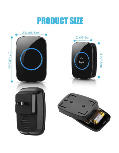 Kit Timbre Inalámbrico Fabbay 8 Piezas 1000 m 60 Melodías