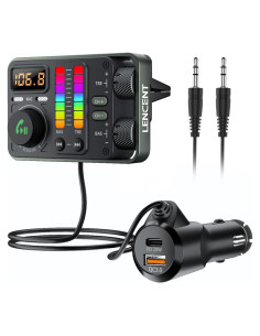 Adaptador Bluetooth LENCENT MT03 para Coche con Carga Rápida