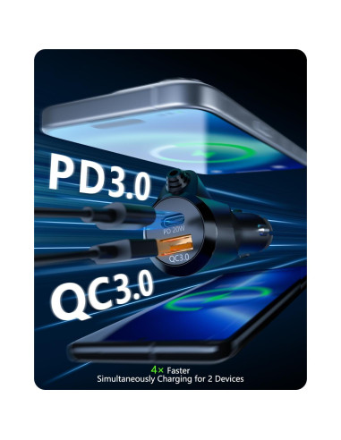 Adaptador Bluetooth LENCENT MT03 para Coche con Carga Rápida