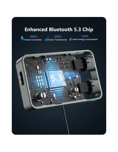 Adaptador Bluetooth LENCENT MT03 para Coche con Carga Rápida