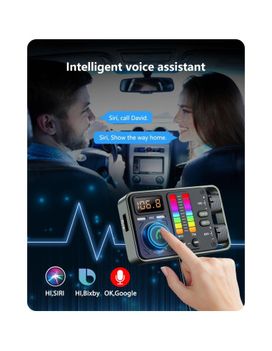 Adaptador Bluetooth LENCENT MT03 para Coche con Carga Rápida