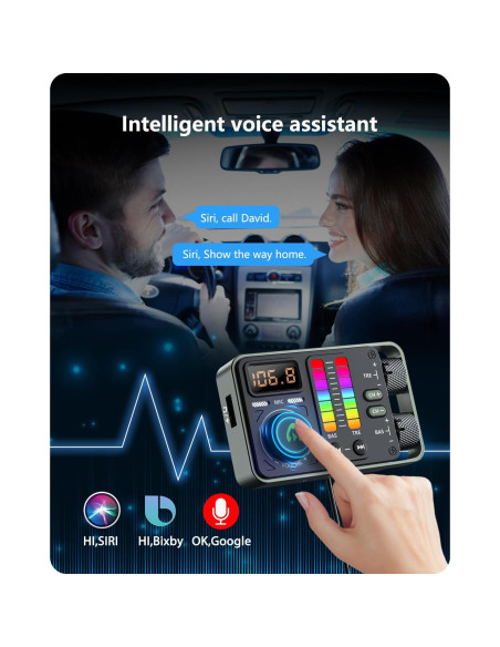 Adaptador Bluetooth LENCENT MT03 para Coche con Carga Rápida