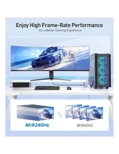 Cable HDMI 8K Trenzado Cable Matters 2m 48Gbps HDR Negro