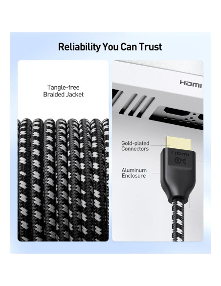 Cable HDMI 8K Trenzado Cable Matters 2m 48Gbps HDR Negro