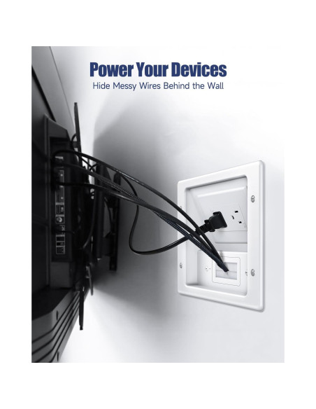 Kit de gestión de cables en la pared ZEXMTE blanco 20x15.6cm