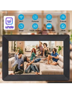 Marco de fotos digital Uhale 10.1" HD WiFi 16GB táctil 2