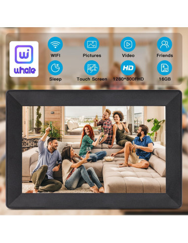 Marco de fotos digital Uhale 10.1" HD WiFi 16GB táctil