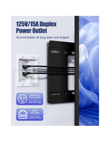 Kit de gestión de cables en la pared ZEXMTE blanco 20x15.6cm