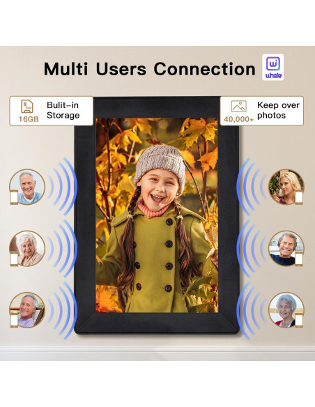 Marco de fotos digital Uhale 10.1" HD WiFi 16GB táctil