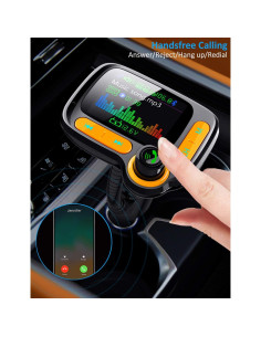 Adaptador Bluetooth FM TSNAM con Pantalla 1.8" y Cargador USB 2