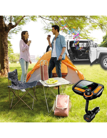 Adaptador Bluetooth FM TSNAM con Pantalla 1.8" y Cargador USB