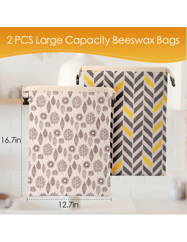 Bolsas de Pan de Cera de Abeja PTYTIFY XL 33x43 cm - 2 Unidades