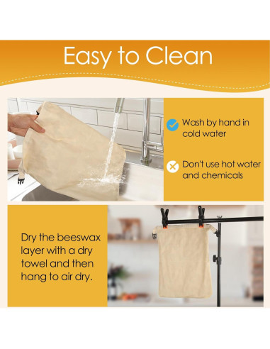 Bolsas de Pan de Cera de Abeja PTYTIFY XL 33x43 cm - 2 Unidades