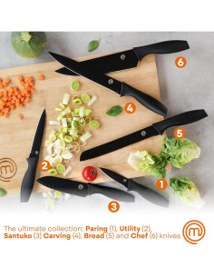 Juego de cuchillos MasterChef con bloque - 6 piezas acero inoxidable 2