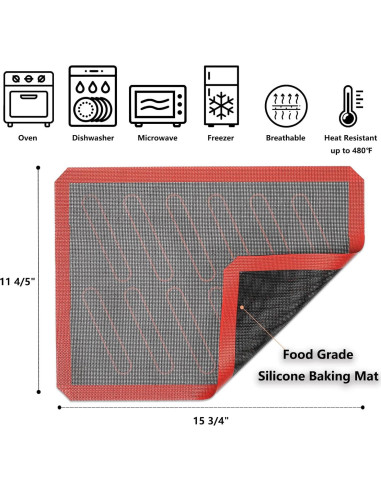 Tapetes de Hornear de Silicona AMYONE 30x40cm 2 PCS Antiadherentes