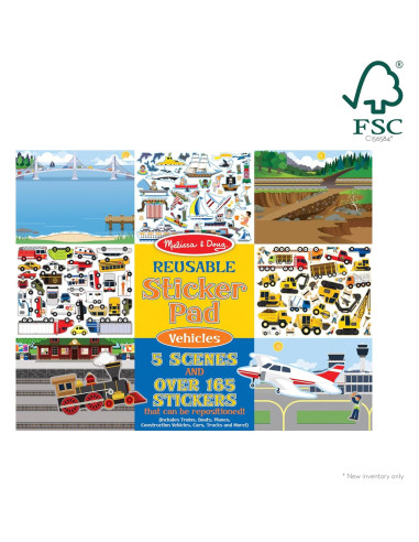 Almohadilla de Calcomanías Reutilizables Melissa & Doug Vehículos