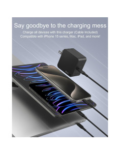 Cargador USB-C Nekteck 60W GaN Carga Rápida PD 3.0 Plegable 2