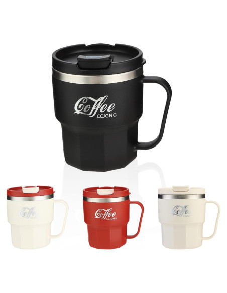 Taza de café aislada al vacío CCJGNG 13 oz negra