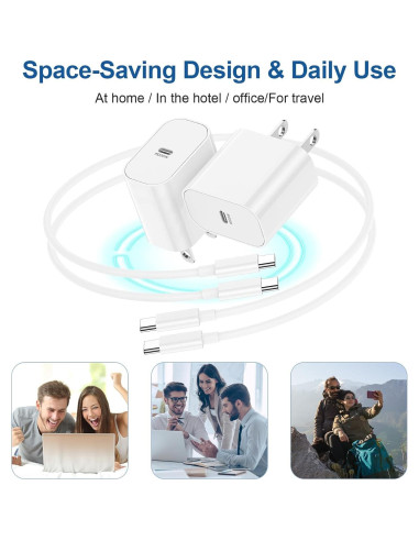 Cargador Rápido USB C 20W Qalirvis + Cable 3m para iPhone 16