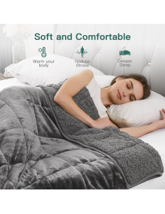 Manta con peso Lofus 9 kg 152x203 cm Gris lavable 2