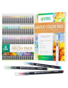 Conjunto de Pinceles de Agua Norberg & Linden - 48 Marcadores Acuarela