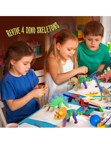 Kit de Manualidades Dan&Darci - Modela 4 Dinosaurios