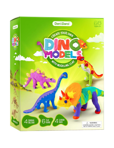 Kit de Manualidades Dan&Darci - Modela 4 Dinosaurios