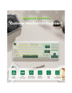 Teclado Mecánico Inalámbrico Redragon K734W, 81 Teclas TKL RGB 2