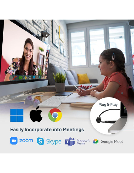 IPEVO Webcam MP-8M 4K USB con Micrófono AI y Luz LED