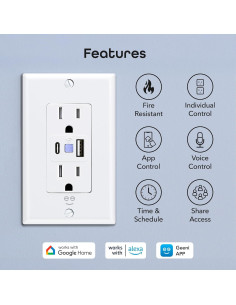 Enchufe Inteligente Geeni Current con 2 Puertos USB Rápidos 2