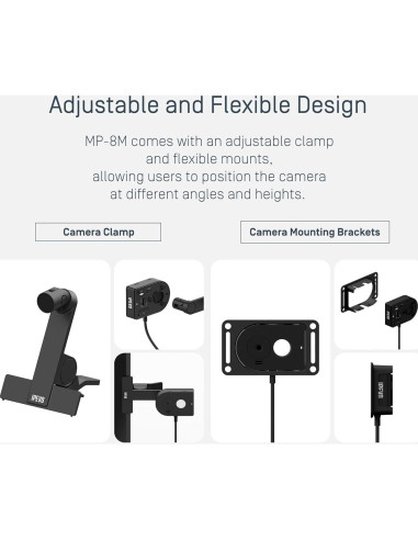 IPEVO Webcam MP-8M 4K USB con Micrófono AI y Luz LED