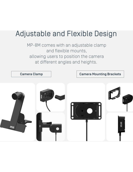 IPEVO Webcam MP-8M 4K USB con Micrófono AI y Luz LED