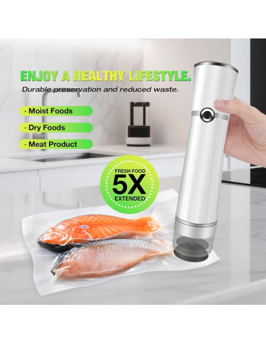 Sellador de Vacío Manual RAIN SPIRIT con 10 Bolsas Reutilizables