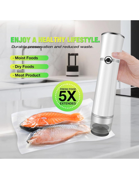 Sellador de Vacío Manual RAIN SPIRIT con 10 Bolsas Reutilizables