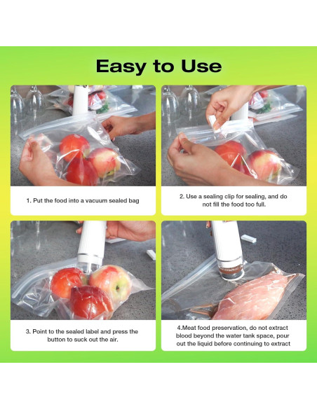 Sellador de Vacío Manual RAIN SPIRIT con 10 Bolsas Reutilizables