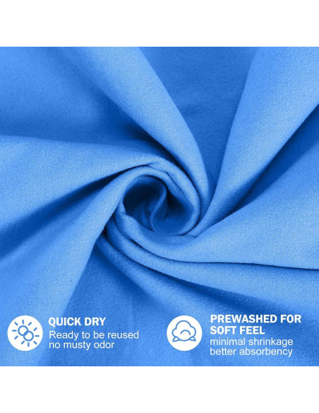 Oudain Toallas de Secado Rápido Microfibra 8 Piezas 2 Tamaños