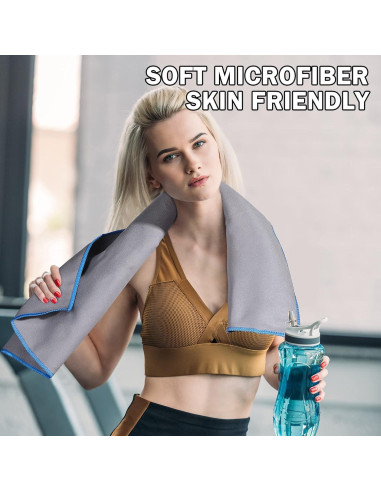 Oudain Toallas de Secado Rápido Microfibra 8 Piezas 2 Tamaños