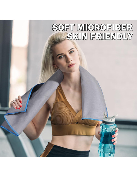 Oudain Toallas de Secado Rápido Microfibra 8 Piezas 2 Tamaños